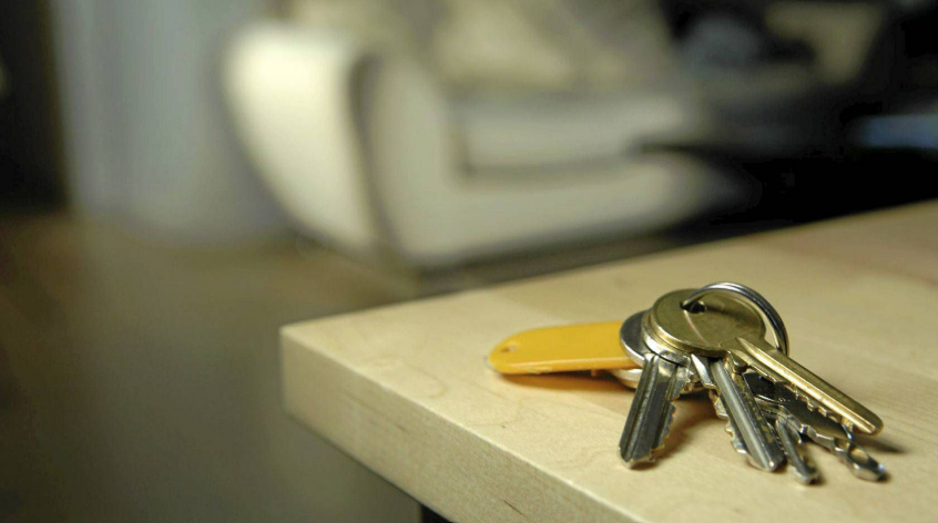 House keys on table